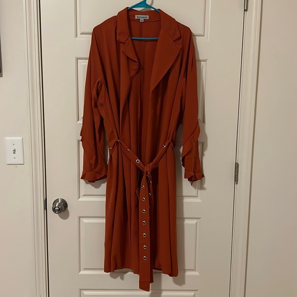 Terracota Color Trench Coat - Picture 1 of 2